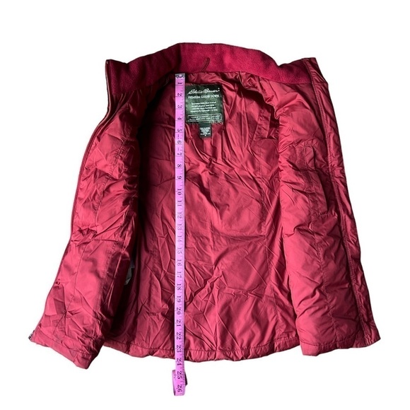 Eddie Bauer Woman’s Premium Goose Down Full Zip Maroon Puffer Vest, Size Small - Picture 9 of 10